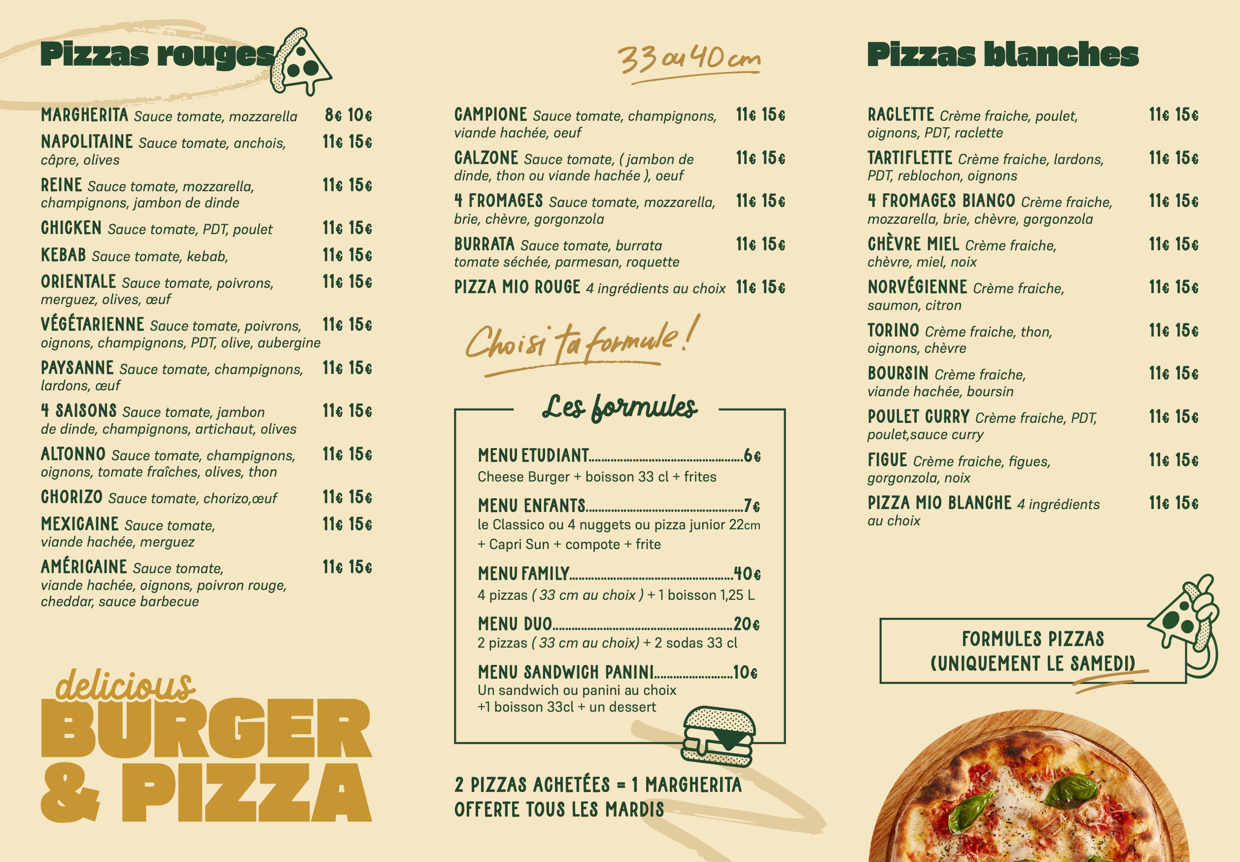  Cliquez ici pour voir le Menu Pizza Mio des Pizzas. 